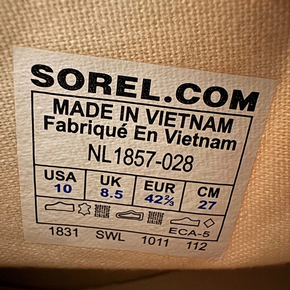 Sorel Tivoli Plaid Waterproof Winter Boots Blue Grey Tan Size 10